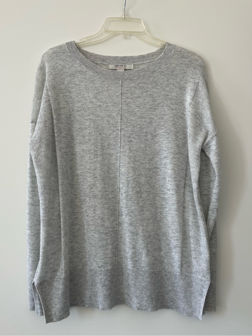 Forever 21 Grey Crewneck Knit Sweater Top - Size S